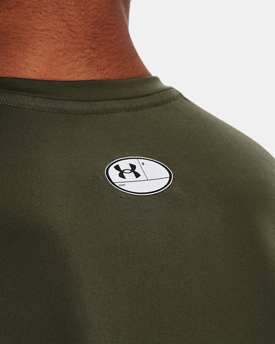 Men's HeatGear® Fitted Short Sleeve, Green, pdpMainDesktop image number 3